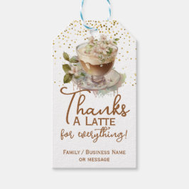 Aquarel Thanks A Latte Koffie Bedankt Cadeaulabel