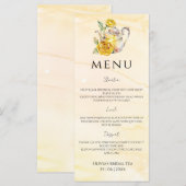 Aquarel theefeest vrijgezellenfeest menu (Voorkant / Achterkant)