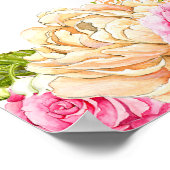 Aquarel Theetuin Bruiloft Luncheon Poster (Hoek)