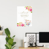 Aquarel Theetuin Bruiloft Luncheon Poster (Thuiskantoor)