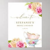 Aquarel Theetuin Bruiloft Luncheon Poster (Voorkant)