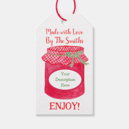 Aquarel Thuisgemaakte Jam Pot MAAR MET LIEFDE Cadeaulabel