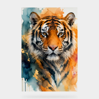 Aquarel Tijger Acryl Bord