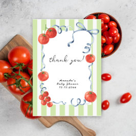 Aquarel tomaat babyshower bedankt