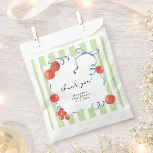 Aquarel tomaat babyshower bedankt bedankzakje