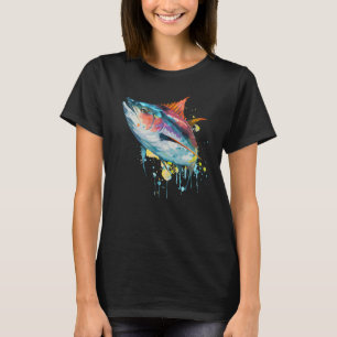 Aquarel Tonijn Kleurrijke Zeevisserij T-shirt