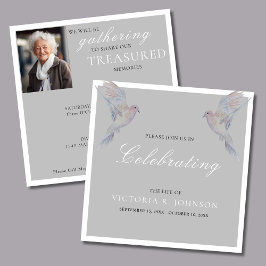 Aquarel Treurduif Celebratie van het Leven Foto Kaart