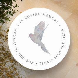 Aquarel Treurduif Funerair Herdenkingsmateriaal  Ronde Sticker