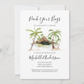 Aquarel Tropic Bachelorette Weekend Uitnodiging (Voorkant)