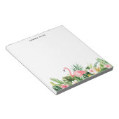 Aquarel Tropisch Blad Flamingo Aangepaste Notitieb Notitieblok (Schuin)