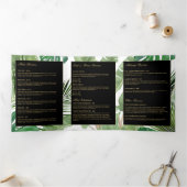 Aquarel Tropisch Bladeren Patroon Salon Brochure Drieluik Kaart (Binnen)