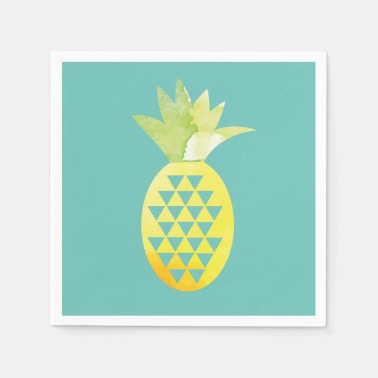 Aquarel Tropisch Geometrisch Ananas Servet (Voorkant)