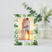 Aquarel Tropisch Groen Liefde Dank Huwelijk Briefkaart (Staand voorkant)