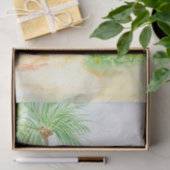 Aquarel Tropisch Strand Tissuepapier (Geschenk)