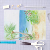 Aquarel Tropisch Strand Tissuepapier (Craft)