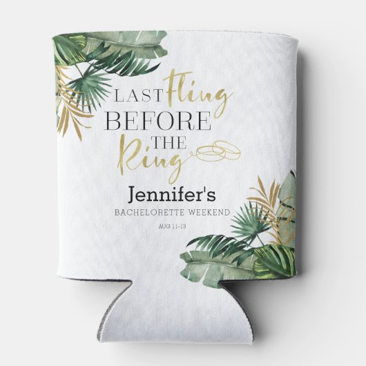 Aquarel Tropisch Vrijgezellenweekend Blikjeskoeler (Achterkant)