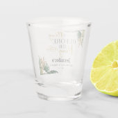 Aquarel Tropisch Vrijgezellenweekend Shot Glas (Achterkant)