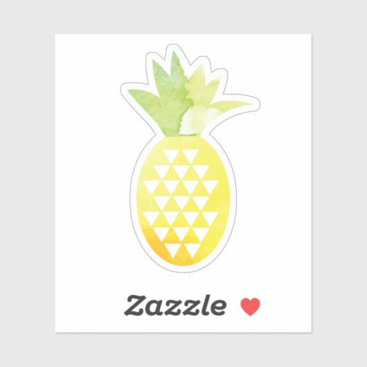 Aquarel Tropische Ananas Sticker (Vel)