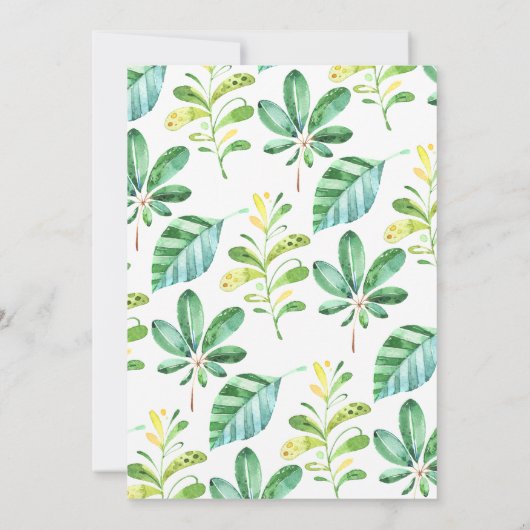 Aquarel Tropische Flamingo Verjaardagsuitnodiging Kaart (Achterkant)