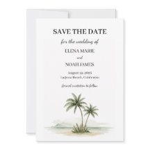 Aquarel Tropische Palmboom Foto Save The Date