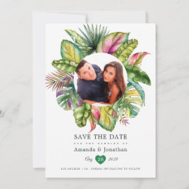 Aquarel Tropische Zomer Strand Bruiloft Foto Save The Date