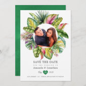 Aquarel Tropische Zomer Strand Bruiloft Foto Save The Date (Voorkant / Achterkant)