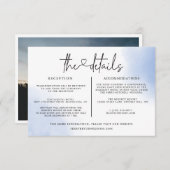 Aquarel Trouwdetails Informatie Sjabloon Kaart (Voorkant / Achterkant)