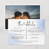 Aquarel Trouwdetails Informatiesjabloon Kaart (Voorkant / Achterkant)