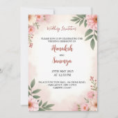 Aquarel trouwkaart  kaart (Voorkant)