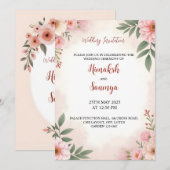 Aquarel trouwkaart  kaart (Voorkant / Achterkant)