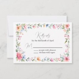 Aquarel Tuin Antwoordkaart RSVP Kaartje