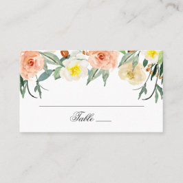 Aquarel tuin bloemen. Blozende bloem bruiloft Plaatskaartje