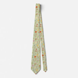 aquarel Tuin Bloemen Wilde bloemen Lente Weide Stropdas