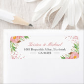 Aquarel Tuin Botanische Roze Bloem Etiket (Insitu)