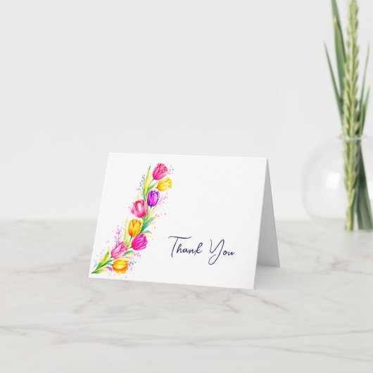 Aquarel Tulp Bedankkaart (Voorkant)