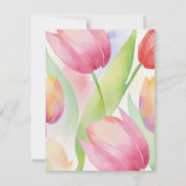 Aquarel tulpen bloeien kaart (Achterkant)