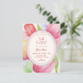 Aquarel tulpen bloeien kaart (Staand voorkant)
