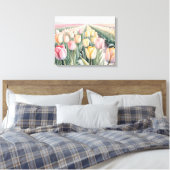 Aquarel tulpen canvas afdruk (Insitu (Slaapkamer))