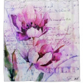 Aquarel tulpen douchegordijn (Voorkant)