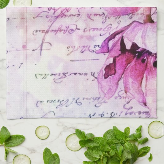 Aquarel tulpen  theedoek (Gevouwen)