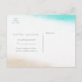 Aquarel Turquoise & Tan Strand Bruiloft Save the D Aankondigingskaart (Achterkant)