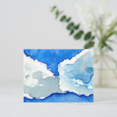 Aquarel Twee Wolken Schilderij Briefkaart (Staand voorkant)