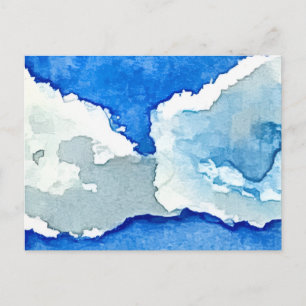 Aquarel Twee Wolken Schilderij Briefkaart