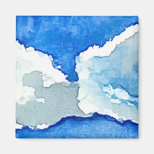 Aquarel Twee Wolken Schilderij Magneet (Voorkant)