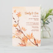 Aquarel uitnodiging esdoornbladeren (Staand voorkant)