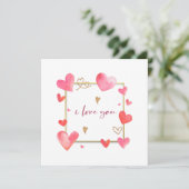 Aquarel Valentijnsdag Jubileumkaarten Kaart (Staand voorkant)