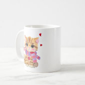 Aquarel Valentijnsdag Kitty  Koffiemok (Voorkant links)