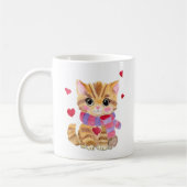 Aquarel Valentijnsdag Kitty  Koffiemok (Links)