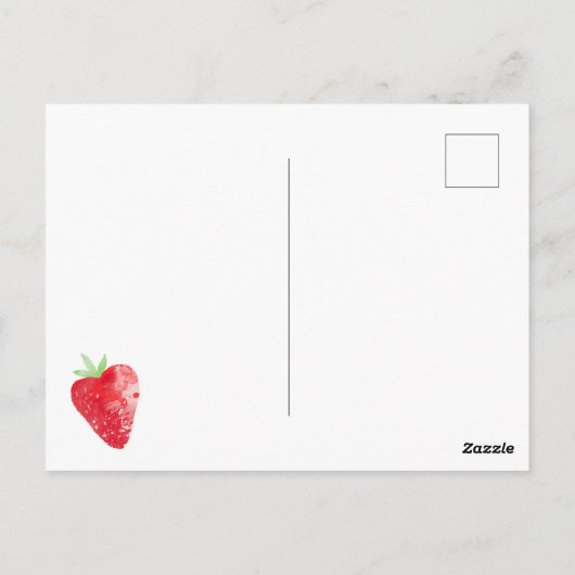 Aquarel van aardbei briefkaart (Achterkant)