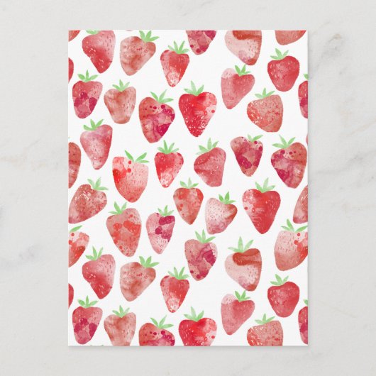 Aquarel van aardbei briefkaart (Voorkant)